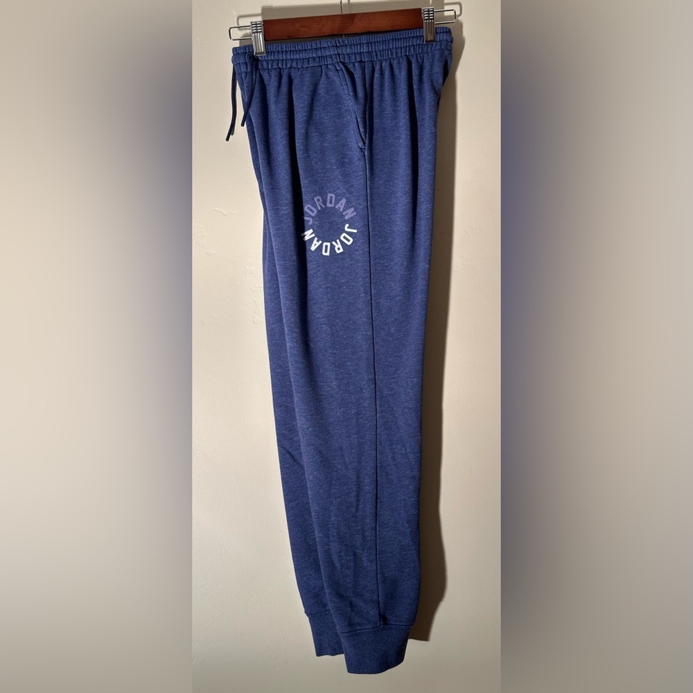 Jordan Boys Large Blue Logo Jogger Sweatpants • Elastic Waist • 25” Inseam
